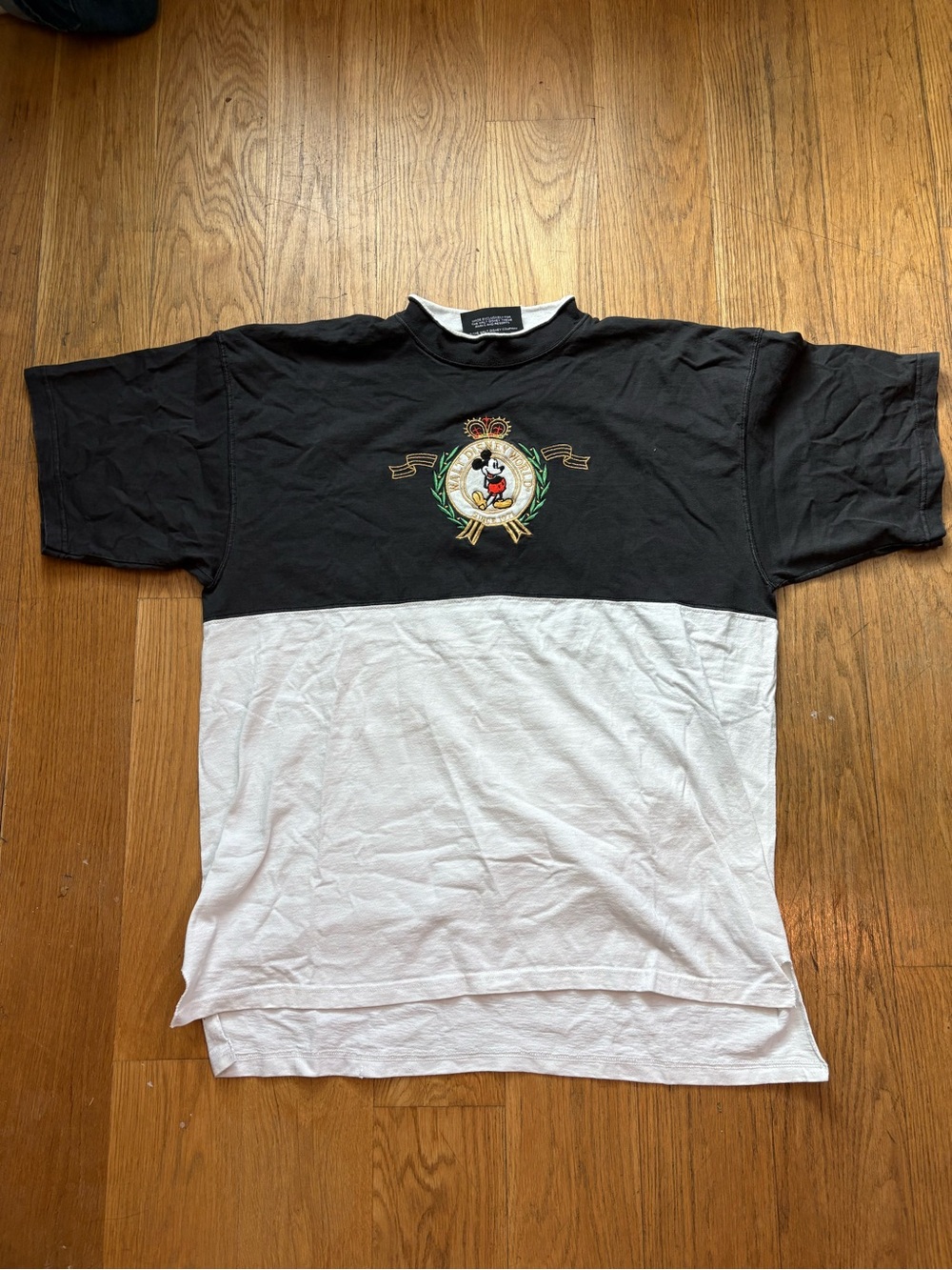 Vintage Mickey Mouse T Shirt Mens Large Colorblock Disney Store Made USA 90s